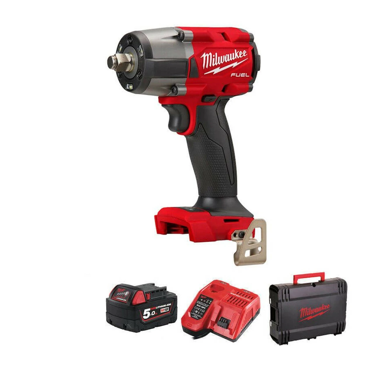 Milwaukee M18 FMTIW2F12-501X 18V FUEL 1/2" Mid-Torque Impact Wrench With 1x 5.0Ah Battery 2 Milwaukee M18 FMTIW2F12-501X 18V FUEL 1/2" Mid-Torque Impact Wrench With 1x 5.0Ah Battery - Image 2