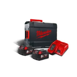 Milwaukee M18FPP2F3-502X 18V Combi Drill & Impact Wrench Twin Pack With 2x 5.0Ah Batteries -Dunelm Sales Store M18 NRG 502X Hero 1 73709.1675245338