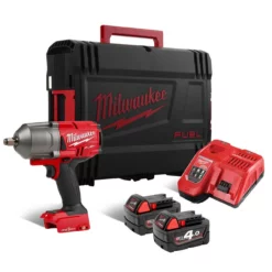 Milwaukee M18 ONEFHIWF12-402X 18V Fuel ONE-KEY Brushless 1/2" Impact Wrench With Friction Ring Kit & 2x 4.0Ah Batteries
