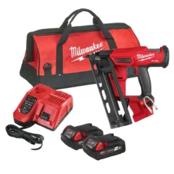 Milwaukee M18 FN16GA-202X 18V Fuel 16 Ga Angled Second Fix Finish Nailer With 2x 2.0Ah Batteries