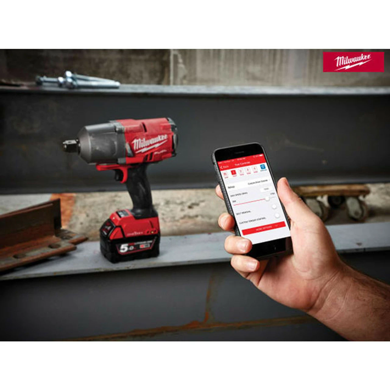 Milwaukee M18 ONEFHIWF34-552X 18V Fuel 3/4" Brushless One-Key Impact Wrench With 2x 5.5Ah Batteries 3 Milwaukee M18 ONEFHIWF34-552X 18V Fuel 3/4" Brushless One-Key Impact Wrench With 2x 5.5Ah Batteries - Image 3
