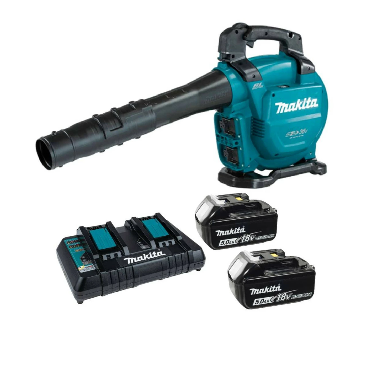 Makita DUB363ZV Twin 18V LXT Brushless Blower/Vacuum With 2x 5.0Ah Batteries & DC18RD Charger 1 Makita DUB363ZV Twin 18V LXT Brushless Blower/Vacuum With 2x 5.0Ah Batteries & DC18RD Charger