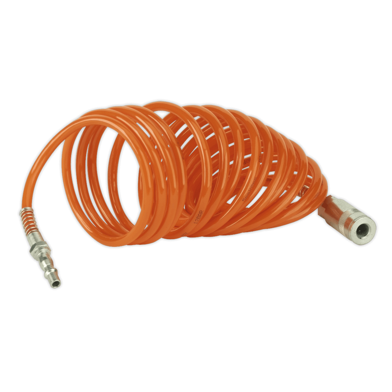 Sealey SA305 PE Coiled Air Hose 5m X Ø5mm With Couplings 1 Sealey SA305 PE Coiled Air Hose 5m X Ø5mm With Couplings