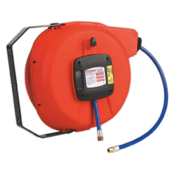 Sealey SA894 Retractable Air Hose Reel HD Mechanism 15m Ø8mm ID - PU Hose