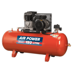 Sealey SAC1153B Compressor 150L Belt Drive 3hp With Cast Cylinders