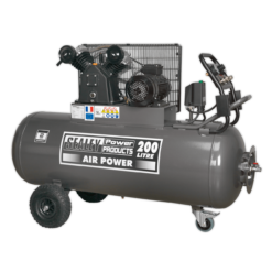 Sealey SAC3203B3PH Compressor 200L Belt Drive 3hp With Front Control Panel 415V 3ph