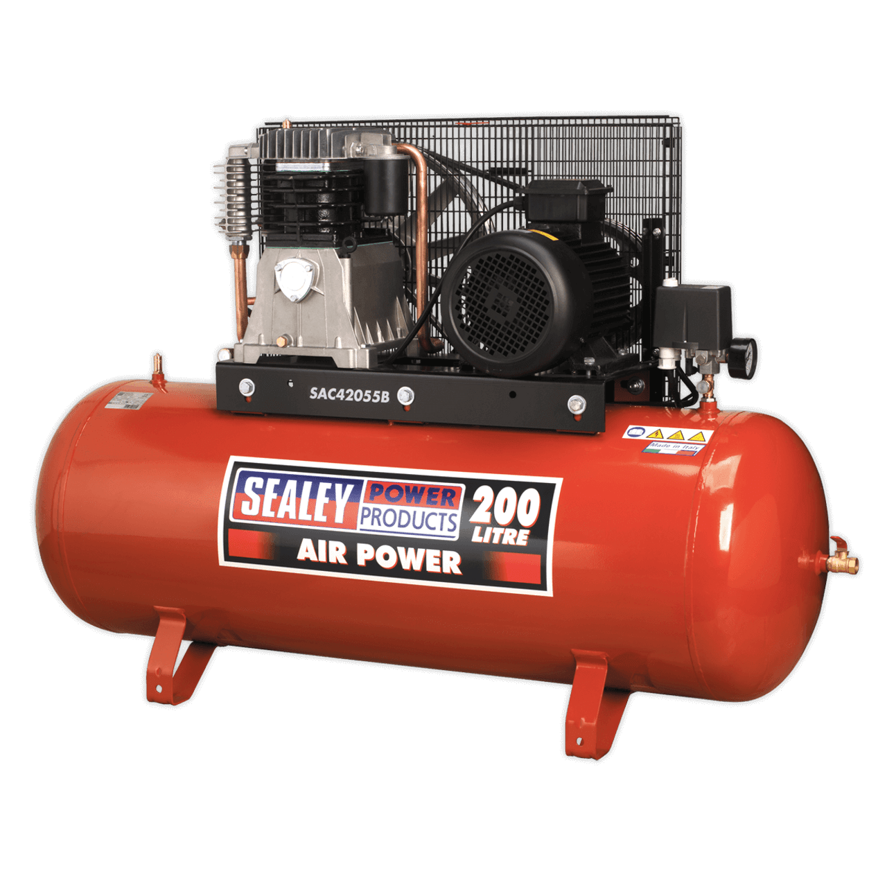 Sealey SAC42055B Compressor 200L Belt Drive 5.5hp 3ph 2-Stage With Cast Cylinders 1 Sealey SAC42055B Compressor 200L Belt Drive 5.5hp 3ph 2-Stage With Cast Cylinders