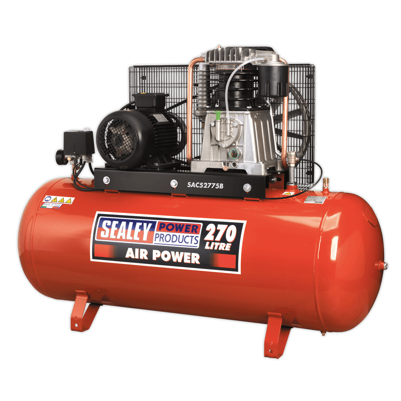 Sealey SAC52775B Compressor 270L Belt Drive 7.5hp 3ph 2-Stage With Cast Cylinders 1 Sealey SAC52775B Compressor 270L Belt Drive 7.5hp 3ph 2-Stage With Cast Cylinders