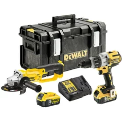 DeWalt DCK278P2T 18V Combi Drill & Angle Grinder Twin Pack With 2x 5.0Ah Batteries